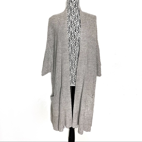 Barefoot Dreams Sweaters - Barefoot Dreams gray cozychic lite cardigan 2X
